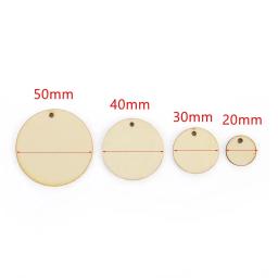 Natural Forma Redonda Ornamento De Madeira, Pedaço De Madeira De Scrapbooking, Pingente De Suspensão, Artesanato Artesanal, Decoração De Casa, DIY, 50Pcs - Image 6