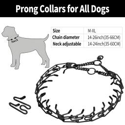 Colar removível do ponto do animal de estimação do colar do dente do cão do metal preto com ponta de borracha do conforto - Image 4