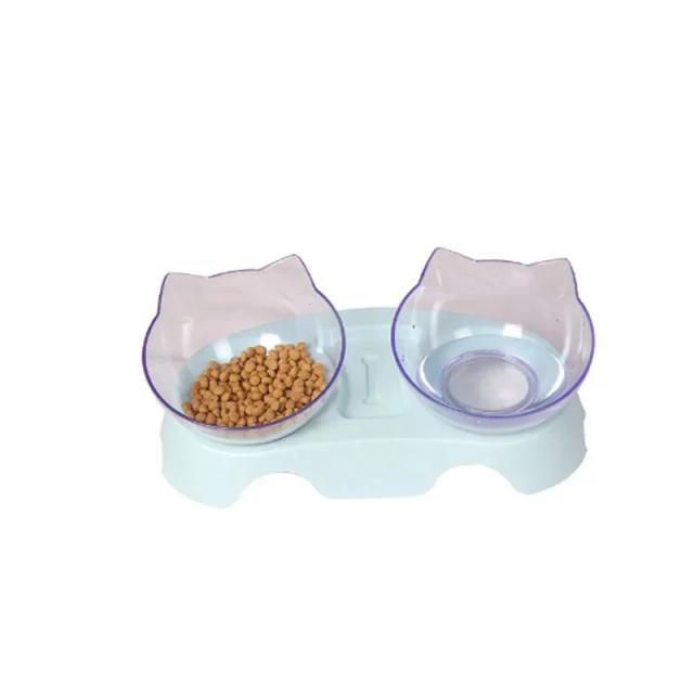 Tigela Antiderrapante Dupla com Suporte para Gatos e Cães - Ideal para Água e Ração