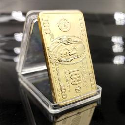 Barra de ouro 24k American Bullion, 100 dólares, Moeda de metal americana, USD com presente, 1pc - Image 4