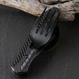 Utensílios de acampamento de aço inoxidável, 3-em 1, talheres dobráveis ao ar livre, colher, garfo, faca, conjunto de combinação, piquenique, viagens, portátil, Multitool - Image 4