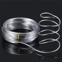 Fio de Metal Flexível Dobrável para Fazer Jóias, Alumínio, Beading Floral, 1mm, 1.5mm, 2mm, Cor Prata, 10m, 20m - Image 1