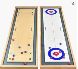 Jogo de tabuleiro clássico 2 em 1 Shuffleboard e Curling - Image 2