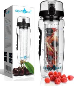 Garrafa De Água Infusor De Frutas, BPA Free, Esportes De Infusão De Frutas Tampa Flip Top Com Bico De Bebida, Prova de vazamento feita de Tritan durável, 32 OZ - Image 1