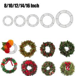 Anel de Coroa Redonda, Porta-Flores, Artesanato Floral, Guirlanda de Natal, Cremalheira de Arame, Decoração para Festa de Casamento, DIY, 20 cm, 25 cm, 30 cm, 35 cm, 40cm - Image 1