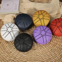 Mini Handpan Rain Drum for Yoga Meditação, instrumento de mão exterior, instrumento ao ar livre, 3 em, 6 notas, presente original - Image 3