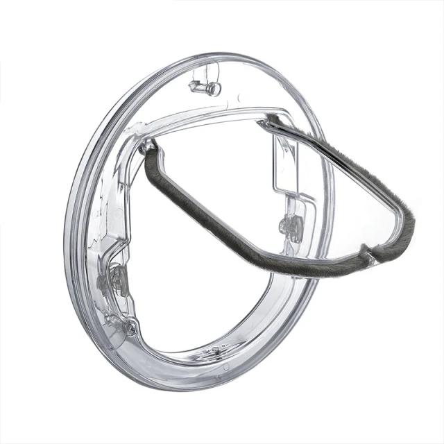 Porta de vidro deslizante redonda com fechadura para pets - ideal para gatos e cachorros