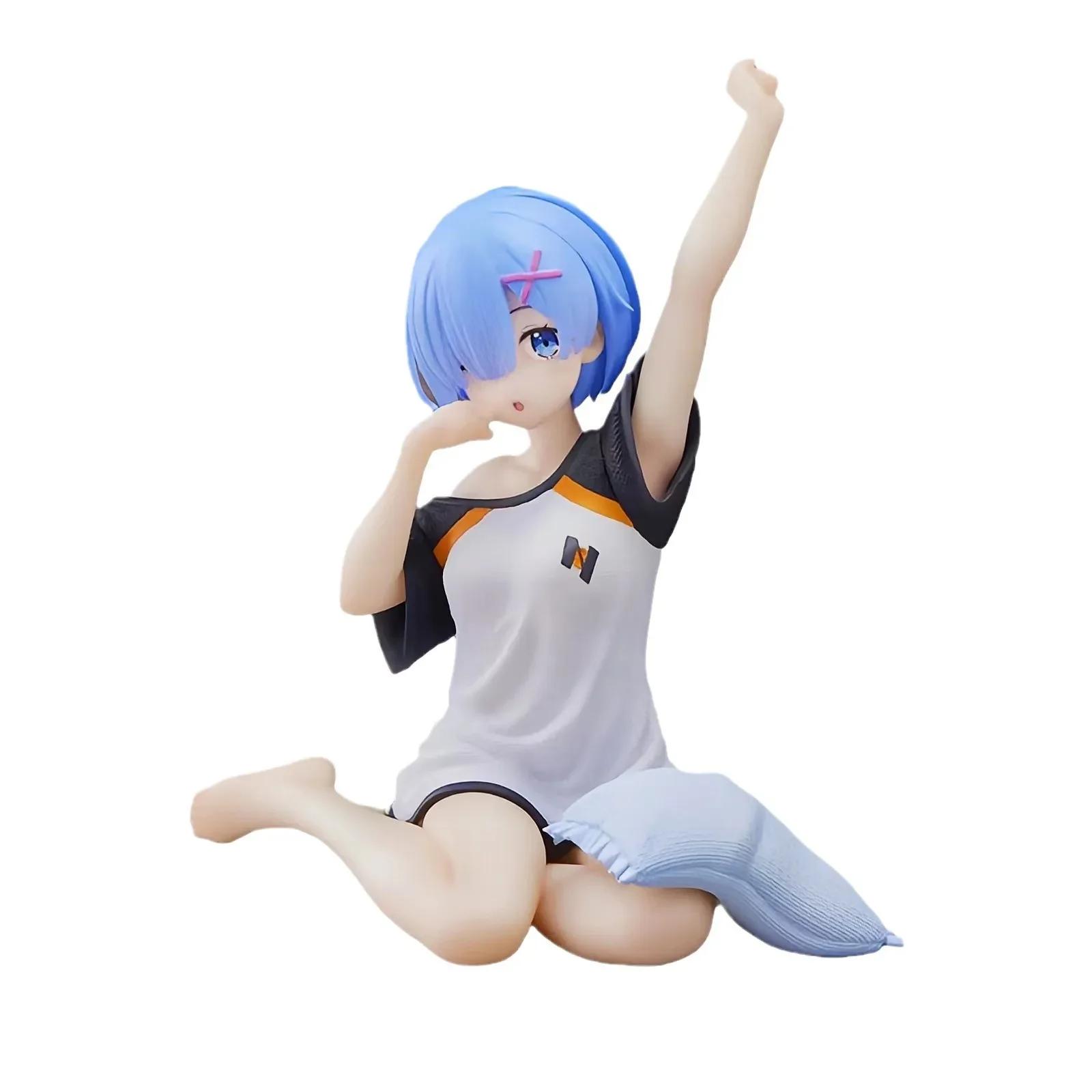 Figuras rem 10cm figuras de ação pvc re: vida em um mundo diferente do zero figura anime rem estiramento boneca brinquedos para coletar decoração - Image 1