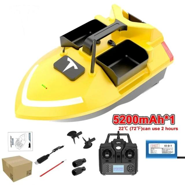 VWVIVIDWORLD Barco de Isca de Pesca GPS RC com Bateria Dupla e Localizador de Peixes