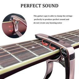 Capo para guitarra acústica e elétrica, 3 em 1, com suporte pick, extrator de pinos e 5 picaretas de guitarra, capo ukulele, 7pcs - Image 6