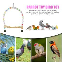 Wood Standing Bird Poleiro Stand, Mastigação Pendurar Acessórios, Rainbow Bridge, Rede para Calopsita, Lovebirds - Image 3