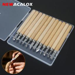 Newacalox-DIY Pen Woodcut Faca Scorper, Ferramentas de Escultura em Madeira, Carpintaria Hobby Arts Crafts, Nicking Cutter, Graver Bisturi, 12Pcs Set - Image 1