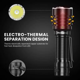 Wurkkos-lanterna tática recarregável, IPX8 impermeável, dois modo de grupo, EDC interruptor de cauda, XHP70.3 HI LED, 5000Lm, TS23 21700 - Image 4