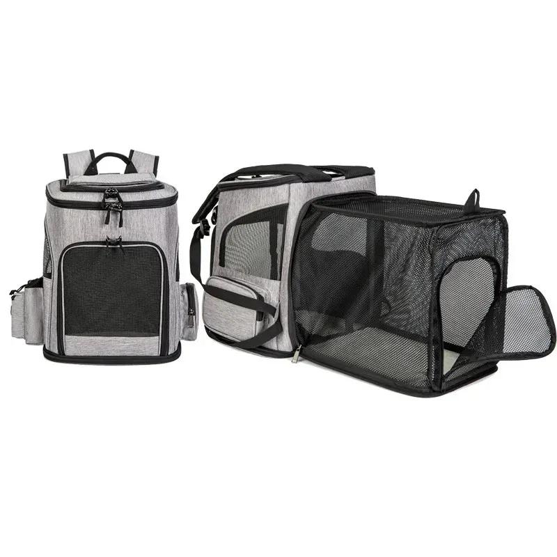 Expansível Pet Carrier Mochila para Cães e Gatos, Malha Respirável, Saco Dobrável, Sob 18 lb - Image 1