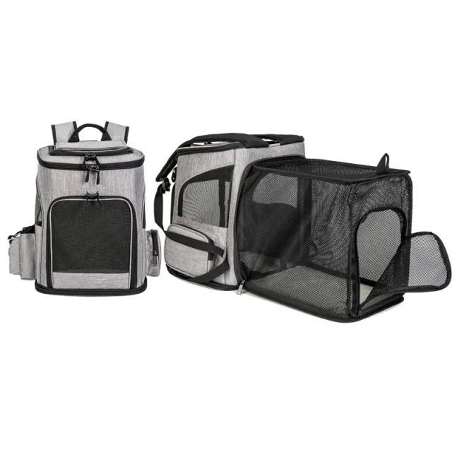 Mochila Expansível para Transporte de Cães e Gatos com Malha Respirável e Design Dobrável para Animais até 8 kg