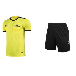 Árbitro profissional camisa de futebol adulto árbitro uniforme de futebol em torno do pescoço juiz camisa com bolsos shorts terno árbitro - Image 1