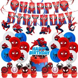 Spiderman Aniversário Decoração Set para Crianças, Fontes Do Partido, Kit De Louça, Banner, Toalha De Mesa, Contexto, Óculos, Balões - Image 3