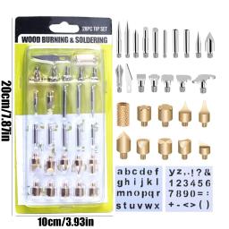 28 pçs conjunto de pontas de queima de madeira kit de ferramentas de queima de madeira escultura alfabeto figura símbolo para pirografia gravação solda diy artesanato - Image 6
