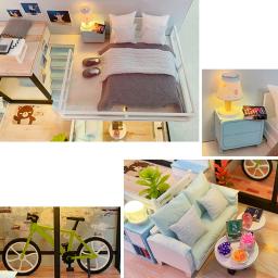 Casas de bonecas para adultos, Kits de construção em miniatura, Furniture Light Dollhouse, Brinquedos DIY, Presentes de aniversário - Image 6