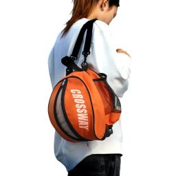 Bolsa De Bola De Esportes De Basquete, Voleibol, Softball, Alça De Ombro, 2 Bolsos De Malha Lateral, Forma Redonda, Futebol, Suporte De Ombro - Image 1