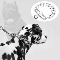 Suprimentos para animais de estimação dicas de borracha seguro ajustável destacável pino estrangulamento colar grande treinamento do cão estimulante corrente de treinamento do cão - Image 6