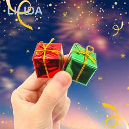 24 pçs mini ornamentos de natal handwork caixa de presente natal árvore acessórios festa de ano novo decoração doces caixas de presente pingente navidad - Image 1