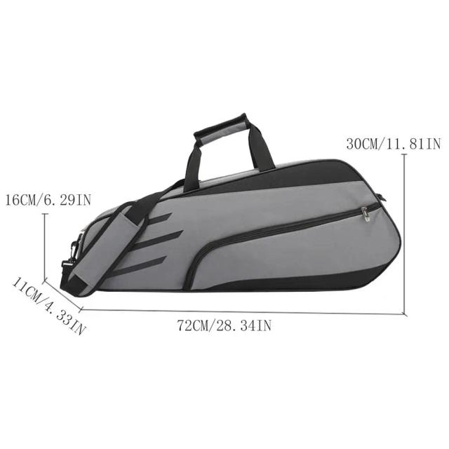 Bolsa Impermeável para Badminton e Tênis com Compartimento para 3 Raquetes e Design Organizado