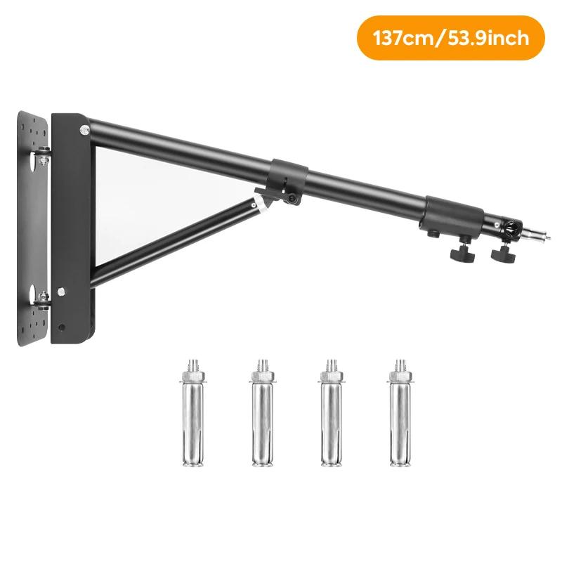 Estúdio Fotografia Camera Stand, liga de alumínio Iluminação, Wall Boom, ajustável Ring Light, 1/4 Thread, 30 "a 54' - Image 1