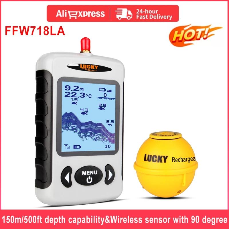 Localizador de peixes com sorte, 180m /590ft, detector de profundidade de água, monitor sem fio, à prova d'água, para a pesca do barco - Image 1