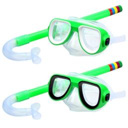 Crianças crianças conjunto snorkel máscara mergulho óculos natação óculos com snorkels secos tubo equipamento - Image 4