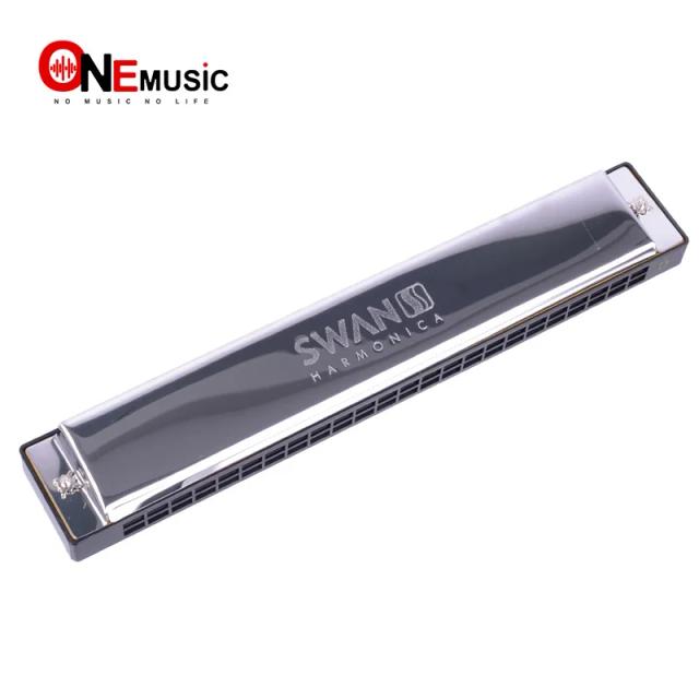 Tremolo Gaita Swan SW24-4 de 24 Buracos com 48 Tons em C - Acompanha Caixa Preta