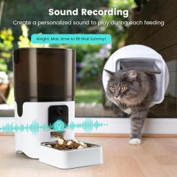 Alimentador automático inteligente Pet, controle do aplicativo, câmera 1080P, sincronismo e quantitativo, alimentador para cão e gato, 6L - Image 5