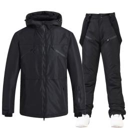 Jaqueta de esqui e calça para homens e mulheres, roupas ao ar livre, snowboard, terno impermeável, traje de neve - Image 3