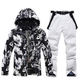 Conjuntos de roupas de neve masculinas, terno de snowboard, roupas de esqui, jaqueta de esqui e calça babadores, traje de snowboard, inverno ao ar livre - Image 6