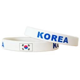 1 peça pulseira de silicone esportiva de futebol da coreia do sul fãs de futebol bandeira nacional jack pulseiras e pulseiras de borracha presentes sh237 - Image 1