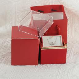 Dropshipping caixas de embalagem personalizadas vida eterna flor caixa de presente coração personalizar carta colar presente do dia dos namorados para ela - Image 2