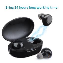 Mini aparelho auditivo invisível ajustável para surdos e idosos, amplificador de som sem fio, recarregável e portátil, ITE, melhor, 2024 - Image 4