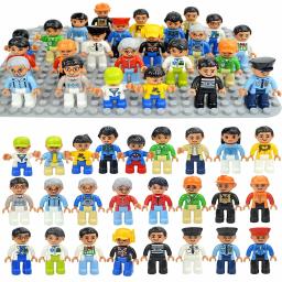 Figuras de ação bonecas tamanho grande blocos de construção trabalhadores da família médico policial agricultor compatível grandes tijolos duplas brinquedos do miúdo - Image 6