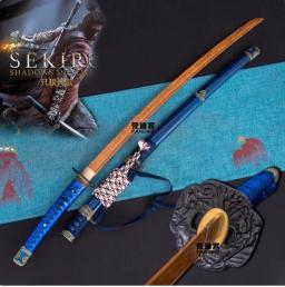 Espada samurai japonesa Katana Tachi, lâmina de madeira de wengué sólido de alta qualidade, acessórios de cobre/liga, não afiada - Image 5