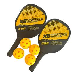 Conjunto de raquete de pickleball com 2 raquetes 4 bolas de madeira conjunto de raquete de pickleball com bola ao ar livre para combinação esportiva - Image 1