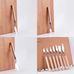 Aço inoxidável arte raspador, pintura a óleo textura faca, paleta ferramenta, pintura cor mistura pá, artesanato artista kit, 7pcs - Image 6