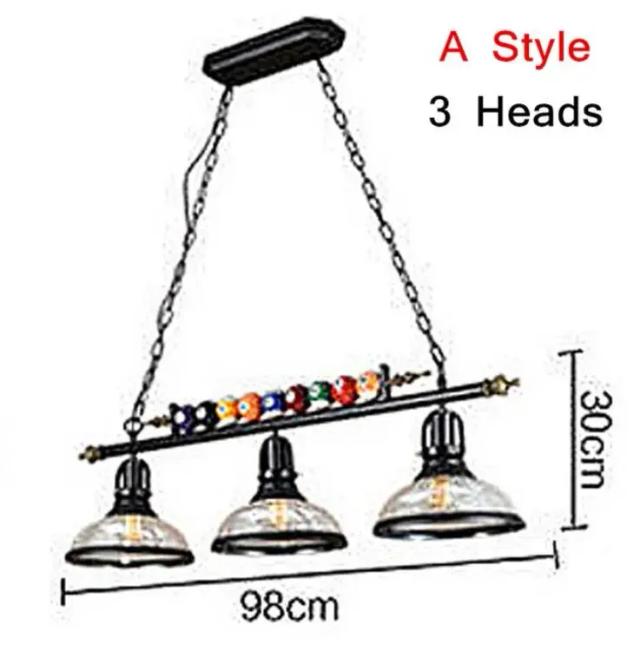 Luminária Pendente Nordic Retro Industrial para Mesa de Bilhar e Bar 100cm