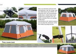 Família impermeável grande barracas de acampamento, Tenda ao ar livre, 2 quartos e 1 salão, 12 pessoas, Venda - Image 6
