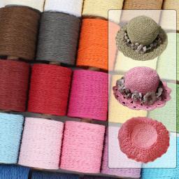 Fios coloridos de 280 metros, fio de palha de ráfia natural para o verão, malha à mão, chapéu de crochê, bolsa, cestas de almofada, material de tricô - Image 2