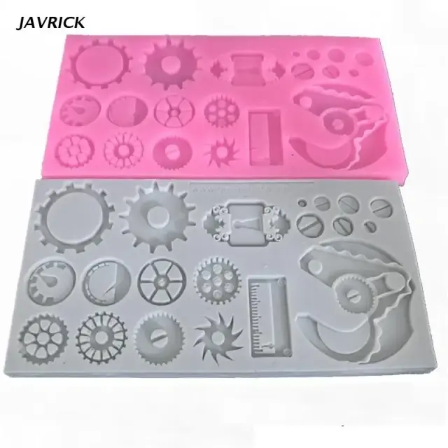 Molde de silicone steampunk resistente ao calor para fondant e argila na arte sugarcraft