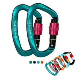 D Forma Alumínio Mosquetão Key Hooks, Mosquetão de Segurança Profissional, Escalada Segurança Master Lock, Outdoor Ascend, Ferramentas Camping, 12 KN, 25KN - Image 1