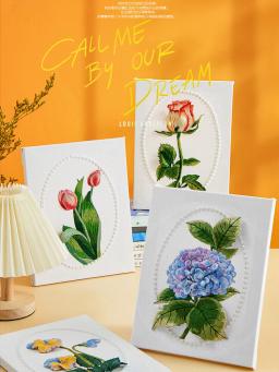 3D rosas bordado kit com moldura, aro e bordado acessórios, artesanato decoração, presente dos namorados - Image 5