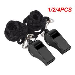 ABS Professional Black Whistle com colhedor, esportes ao ar livre, camping, caminhadas, jogo de arbitragem, treinamento, sobrevivência, 1, 2, 4pcs - Image 1