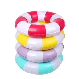 Anel de natação colorido para crianças Padrão listrado Flutuadores engrossados Piscina de PVC Círculo flutuante inflável Brinquedo divertido de água - Image 5