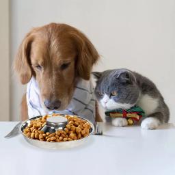 Aço inoxidável tigelas de alimentação lenta para animais de estimação, utensílios de alimentos para cães e gatos, Pet Shop, 1200ml - Image 2